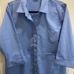 Lands' End Women's Sky Blue Button-Down Shirt